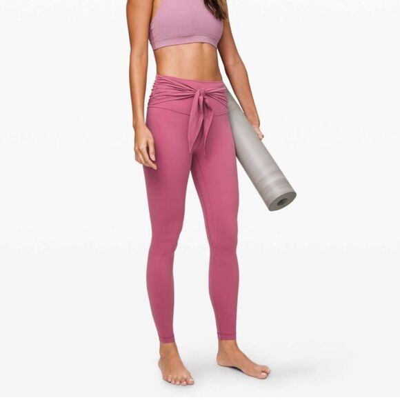 Lululemon align high rise waist wrap pant leggings 28” moss rose 4 nulu - Picture 4 of 8